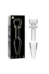 NEBULA SERIES BY IBIZA - MODELLO 7 PLUG ANALE VETRO BOROSILICATO TRASPARENTE 13.5 CM -O- 3 CM