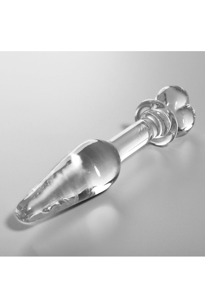 NEBULA SERIES BY IBIZA - MODELLO 7 PLUG ANALE VETRO BOROSILICATO TRASPARENTE 13.5 CM -O- 3 CM