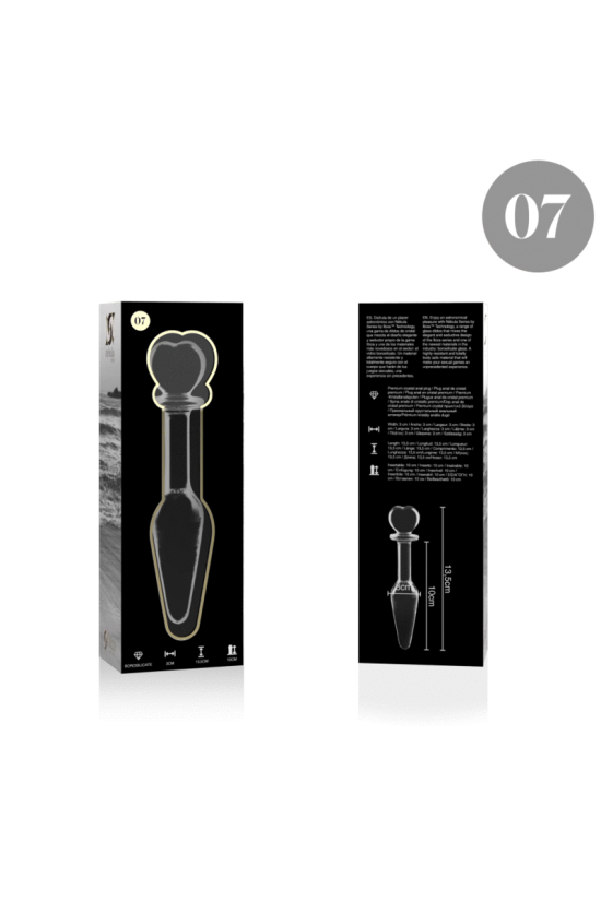 NEBULA SERIES BY IBIZA - MODELLO 7 PLUG ANALE VETRO BOROSILICATO TRASPARENTE 13.5 CM -O- 3 CM