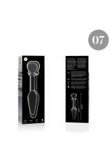 NEBULA SERIES BY IBIZA - MODELLO 7 PLUG ANALE VETRO BOROSILICATO TRASPARENTE 13.5 CM -O- 3 CM