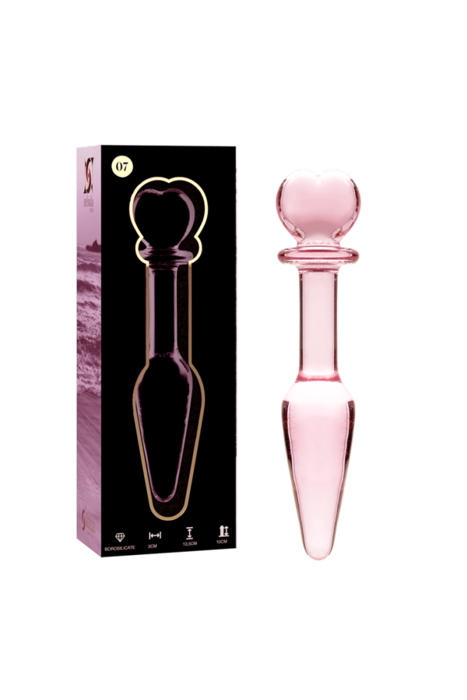 NEBULA SERIES BY IBIZA - MODELLO 7 PLUG ANALE VETRO BOROSILICATO ROSA 13.5 CM -O- 3 CM