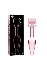 NEBULA SERIES BY IBIZA - MODELLO 7 PLUG ANALE VETRO BOROSILICATO ROSA 13.5 CM -O- 3 CM