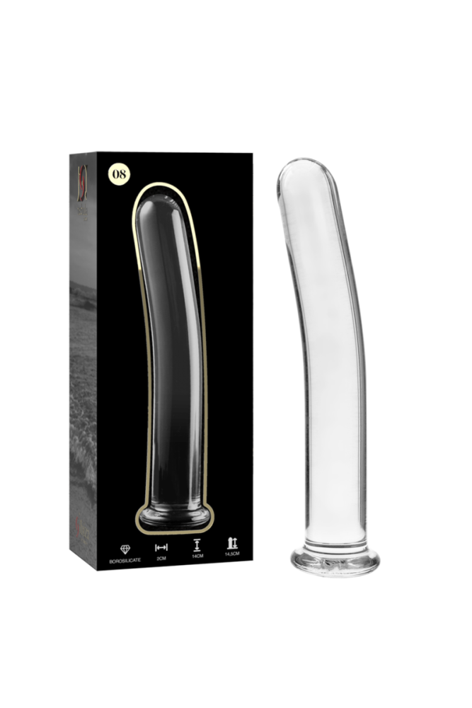NEBULA SERIES BY IBIZA - MODELLO 8 DILDO IN VETRO BOROSILICATO TRASPARENTE 14.5 CM -O- 2 CM