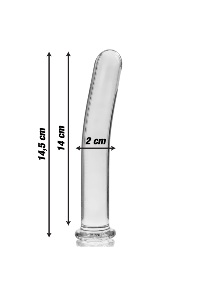 NEBULA SERIES BY IBIZA - MODELLO 8 DILDO IN VETRO BOROSILICATO TRASPARENTE 14.5 CM -O- 2 CM
