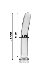 NEBULA SERIES BY IBIZA - MODELLO 8 DILDO IN VETRO BOROSILICATO TRASPARENTE 14.5 CM -O- 2 CM