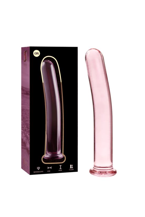 NEBULA SERIES BY IBIZA - MODELLO 8 DILDO IN VETRO BOROSILICATO ROSA 14.5 CM -O- 2 CM