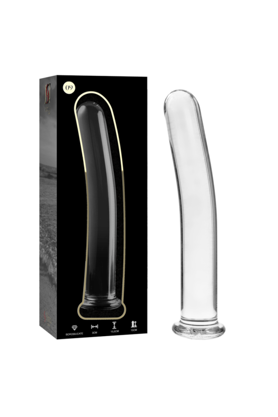 NEBULA SERIES BY IBIZA - MODELLO 9 DILDO IN VETRO BOROSILICATO TRASPARENTE 15.5 CM -O- 2.5 CM