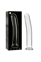 NEBULA SERIES BY IBIZA - MODELLO 9 DILDO IN VETRO BOROSILICATO TRASPARENTE 15.5 CM -O- 2.5 CM