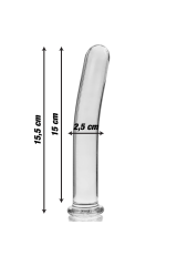 NEBULA SERIES BY IBIZA - MODELLO 9 DILDO IN VETRO BOROSILICATO TRASPARENTE 15.5 CM -O- 2.5 CM