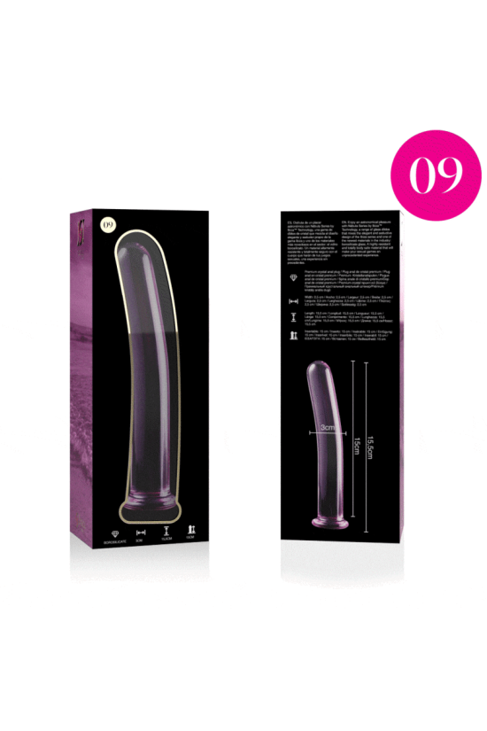 NEBULA SERIES BY IBIZA - MODELLO 9 DILDO IN VETRO BOROSILICATO ROSA 15.5 CM -O- 2.5 CM