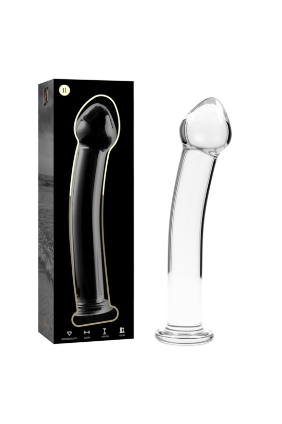 NEBULA SERIES BY IBIZA - MODELLO 11 DILDO IN VETRO BOROSILICATO TRASPARENTE 16 CM -O- 3 CM