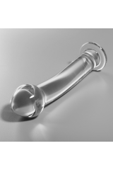 NEBULA SERIES BY IBIZA - MODELLO 11 DILDO IN VETRO BOROSILICATO TRASPARENTE 16 CM -O- 3 CM