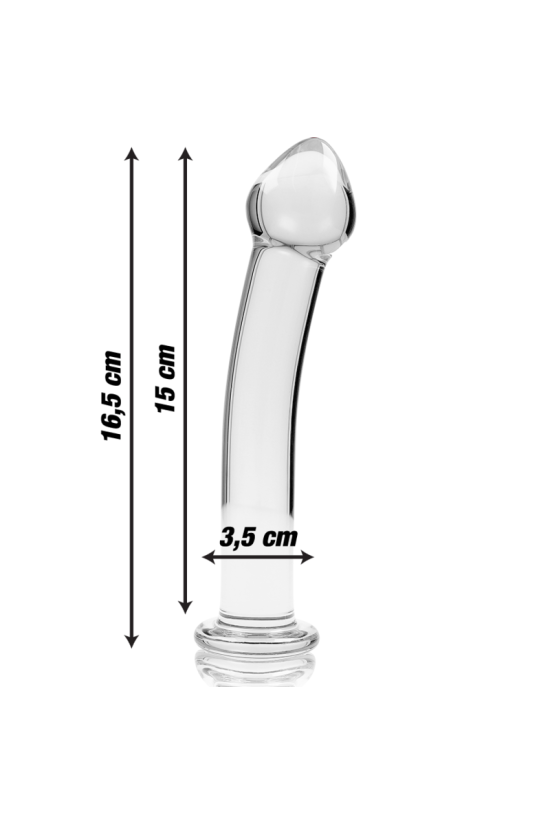 NEBULA SERIES BY IBIZA - MODELLO 11 DILDO IN VETRO BOROSILICATO TRASPARENTE 16 CM -O- 3 CM