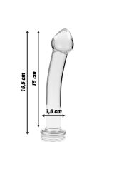 NEBULA SERIES BY IBIZA - MODELLO 11 DILDO IN VETRO BOROSILICATO TRASPARENTE 16 CM -O- 3 CM