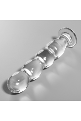 NEBULA SERIES BY IBIZA - MODELLO 10 DILDO IN VETRO BOROSILICATO TRASPARENTE 16.5 CM -O- 3.5 CM