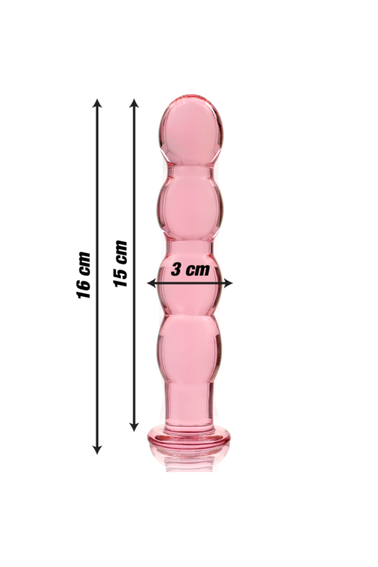 NEBULA SERIES BY IBIZA - MODELLO 10 DILDO IN VETRO BOROSILICATO ROSA 16.5 CM -O- 3.5 CM