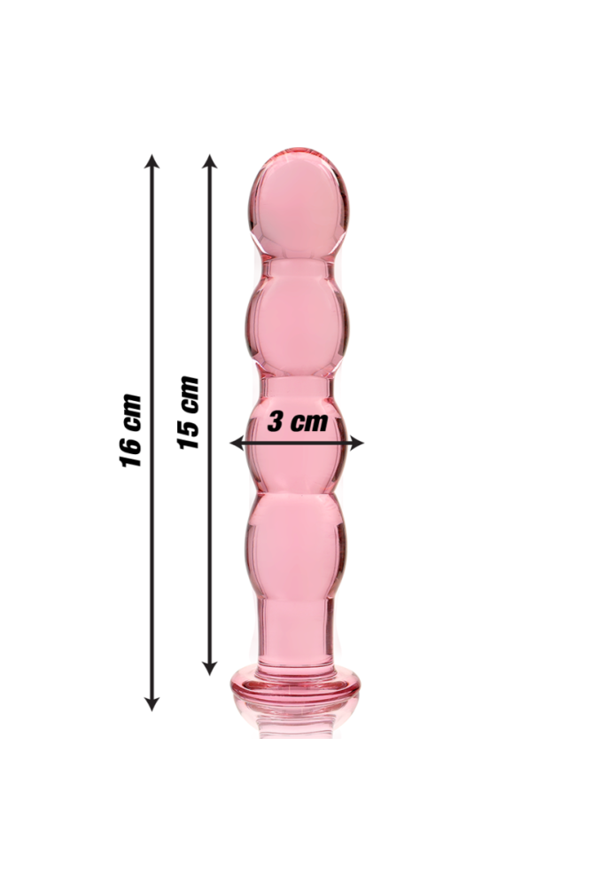NEBULA SERIES BY IBIZA - MODELLO 10 DILDO IN VETRO BOROSILICATO ROSA 16.5 CM -O- 3.5 CM