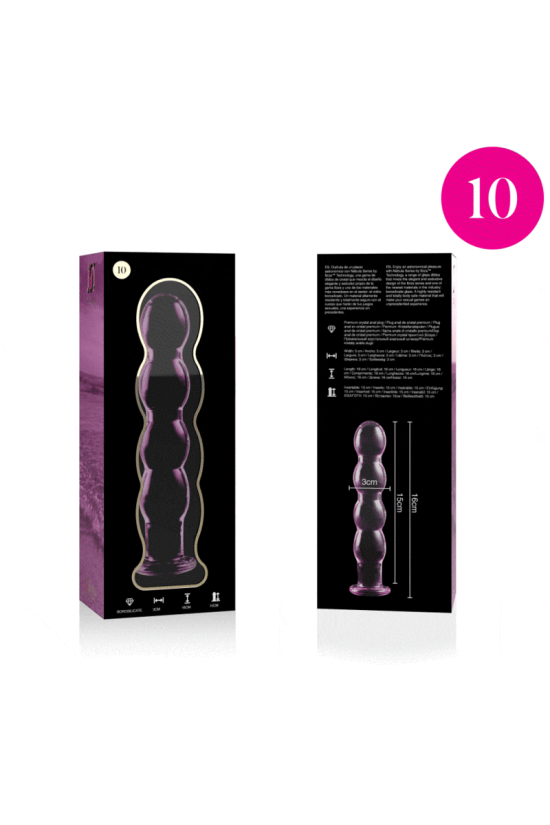 NEBULA SERIES BY IBIZA - MODELLO 10 DILDO IN VETRO BOROSILICATO ROSA 16.5 CM -O- 3.5 CM