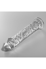 NEBULA SERIES BY IBIZA - MODELLO 12 DILDO IN VETRO BOROSILICATO TRASPARENTE 17 CM -O- 3.5 CM