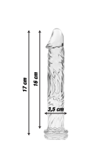 NEBULA SERIES BY IBIZA - MODELLO 12 DILDO IN VETRO BOROSILICATO TRASPARENTE 17 CM -O- 3.5 CM