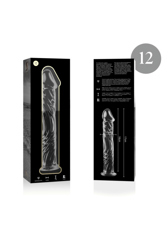 NEBULA SERIES BY IBIZA - MODELLO 12 DILDO IN VETRO BOROSILICATO TRASPARENTE 17 CM -O- 3.5 CM