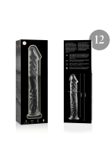 NEBULA SERIES BY IBIZA - MODELLO 12 DILDO IN VETRO BOROSILICATO TRASPARENTE 17 CM -O- 3.5 CM