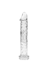 NEBULA SERIES BY IBIZA - MODELLO 12 DILDO IN VETRO BOROSILICATO TRASPARENTE 17 CM -O- 3.5 CM