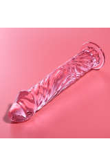 NEBULA SERIES BY IBIZA - MODELLO 12 DILDO IN VETRO BOROSILICATO ROSA 17 CM -O- 3.5 CM