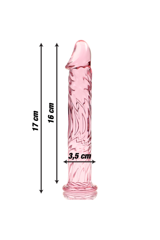 NEBULA SERIES BY IBIZA - MODELLO 12 DILDO IN VETRO BOROSILICATO ROSA 17 CM -O- 3.5 CM