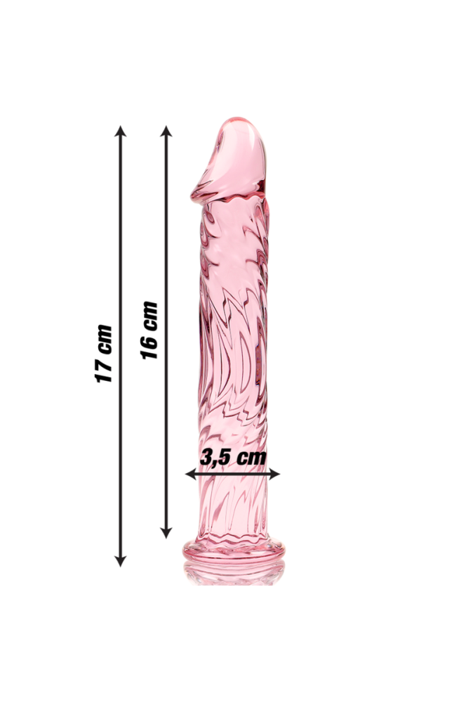NEBULA SERIES BY IBIZA - MODELLO 12 DILDO IN VETRO BOROSILICATO ROSA 17 CM -O- 3.5 CM