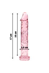 NEBULA SERIES BY IBIZA - MODELLO 12 DILDO IN VETRO BOROSILICATO ROSA 17 CM -O- 3.5 CM