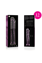 NEBULA SERIES BY IBIZA - MODELLO 12 DILDO IN VETRO BOROSILICATO ROSA 17 CM -O- 3.5 CM