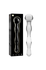 NEBULA SERIES BY IBIZA - MODELLO 13 DILDO IN VETRO BOROSILICATO TRASPARENTE 18 CM -O- 3.5 CM
