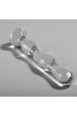 NEBULA SERIES BY IBIZA - MODELLO 13 DILDO IN VETRO BOROSILICATO TRASPARENTE 18 CM -O- 3.5 CM