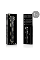 NEBULA SERIES BY IBIZA - MODELLO 13 DILDO IN VETRO BOROSILICATO TRASPARENTE 18 CM -O- 3.5 CM