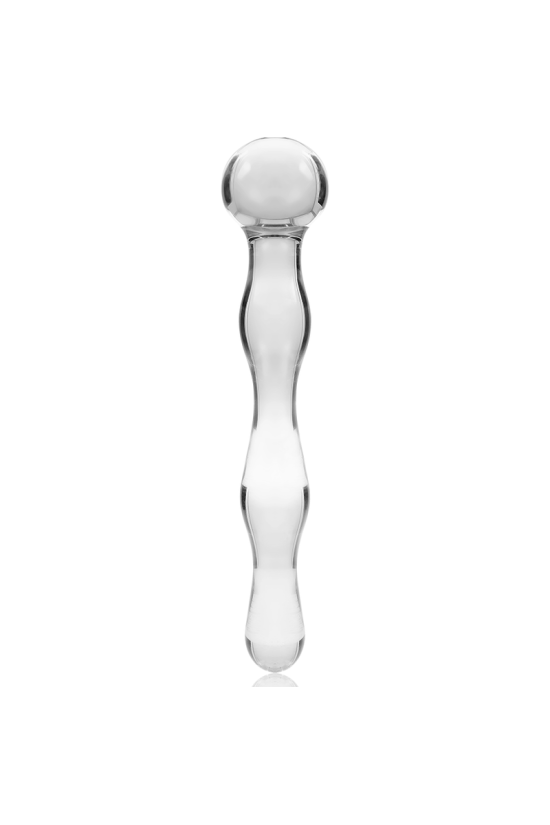 NEBULA SERIES BY IBIZA - MODELLO 13 DILDO IN VETRO BOROSILICATO TRASPARENTE 18 CM -O- 3.5 CM