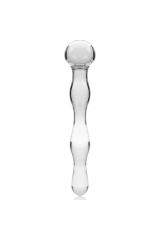 NEBULA SERIES BY IBIZA - MODELLO 13 DILDO IN VETRO BOROSILICATO TRASPARENTE 18 CM -O- 3.5 CM