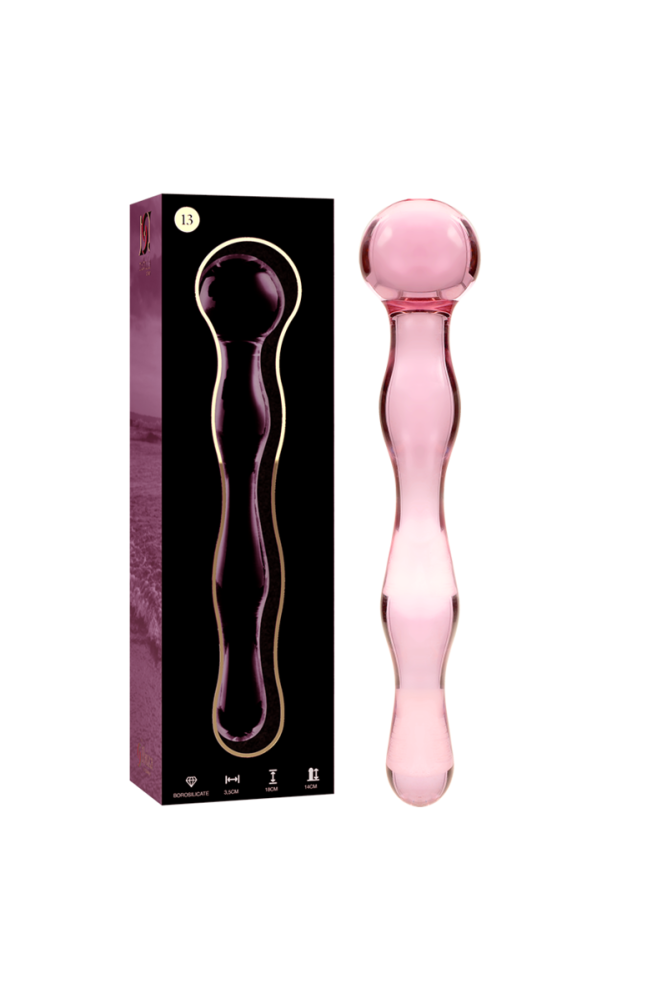 NEBULA SERIES BY IBIZA - MODELLO 13 DILDO IN VETRO BOROSILICATO ROSA 18 CM -O- 3.5 CM