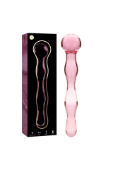 NEBULA SERIES BY IBIZA - MODELLO 13 DILDO IN VETRO BOROSILICATO ROSA 18 CM -O- 3.5 CM