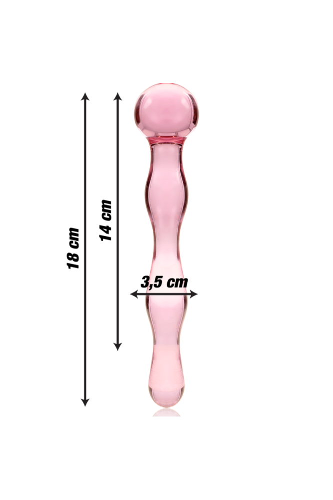 NEBULA SERIES BY IBIZA - MODELLO 13 DILDO IN VETRO BOROSILICATO ROSA 18 CM -O- 3.5 CM
