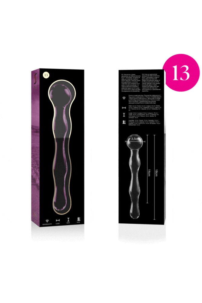 NEBULA SERIES BY IBIZA - MODELLO 13 DILDO IN VETRO BOROSILICATO ROSA 18 CM -O- 3.5 CM