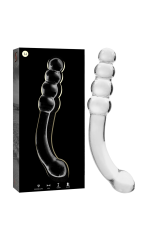 NEBULA SERIES BY IBIZA - MODELLO 14 DILDO IN VETRO BOROSILICATO TRASPARENTE 18.5 CM -O- 3 CM