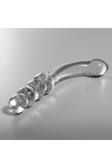 NEBULA SERIES BY IBIZA - MODELLO 14 DILDO IN VETRO BOROSILICATO TRASPARENTE 18.5 CM -O- 3 CM