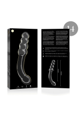 NEBULA SERIES BY IBIZA - MODELLO 14 DILDO IN VETRO BOROSILICATO TRASPARENTE 18.5 CM -O- 3 CM