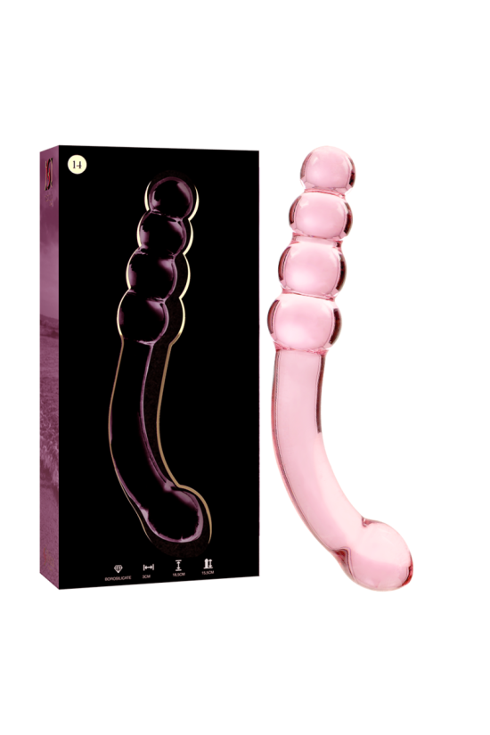 NEBULA SERIES BY IBIZA - MODELLO 14 DILDO IN VETRO BOROSILICATO ROSA 18.5 CM -O- 3 CM
