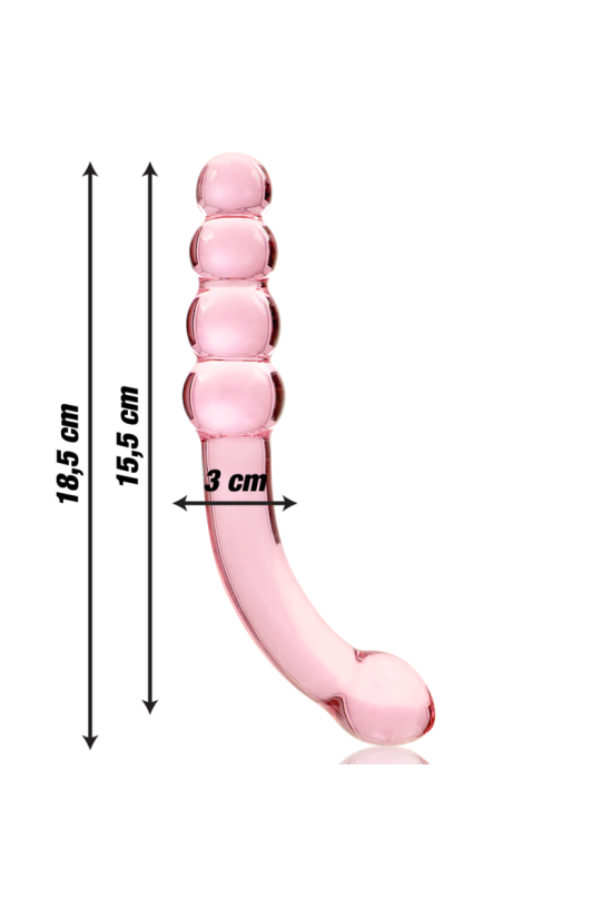 NEBULA SERIES BY IBIZA - MODELLO 14 DILDO IN VETRO BOROSILICATO ROSA 18.5 CM -O- 3 CM