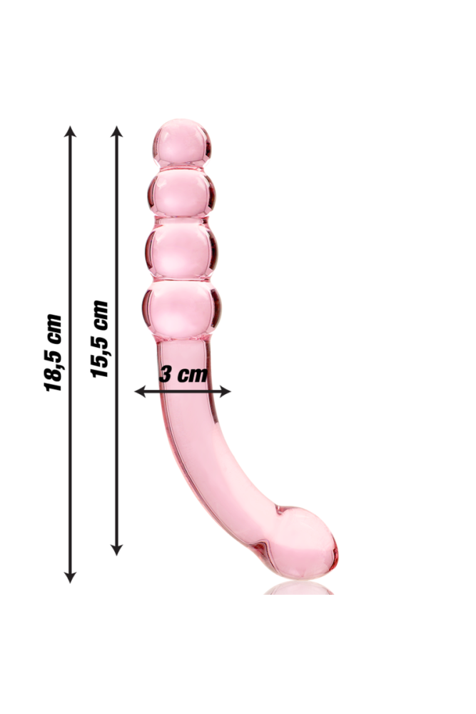 NEBULA SERIES BY IBIZA - MODELLO 14 DILDO IN VETRO BOROSILICATO ROSA 18.5 CM -O- 3 CM