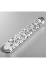 NEBULA SERIES BY IBIZA - MODELLO 15 DILDO IN VETRO BOROSILICATO TRASPARENTE 18.5 CM -O- 3 CM