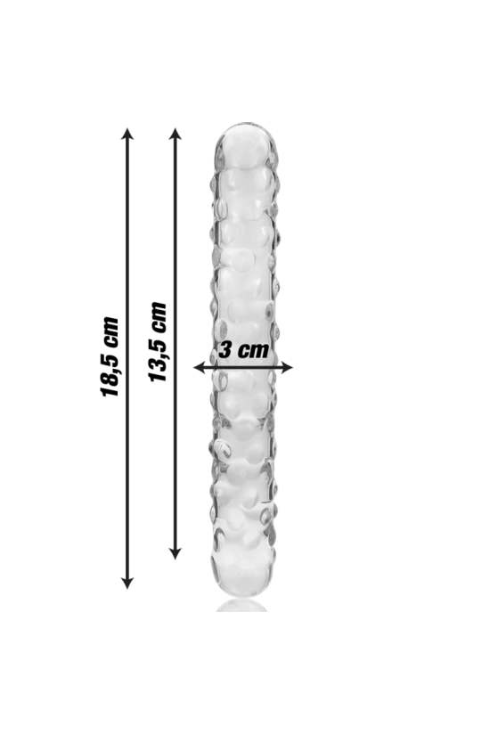 NEBULA SERIES BY IBIZA - MODELLO 15 DILDO IN VETRO BOROSILICATO TRASPARENTE 18.5 CM -O- 3 CM