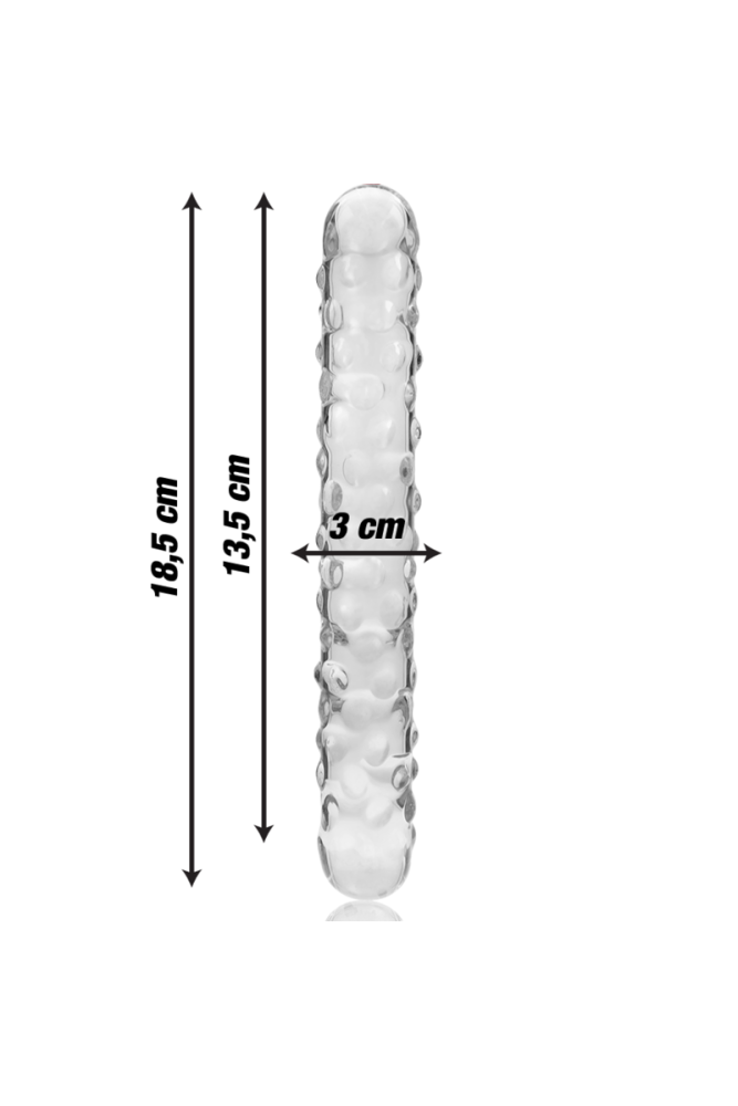 NEBULA SERIES BY IBIZA - MODELLO 15 DILDO IN VETRO BOROSILICATO TRASPARENTE 18.5 CM -O- 3 CM